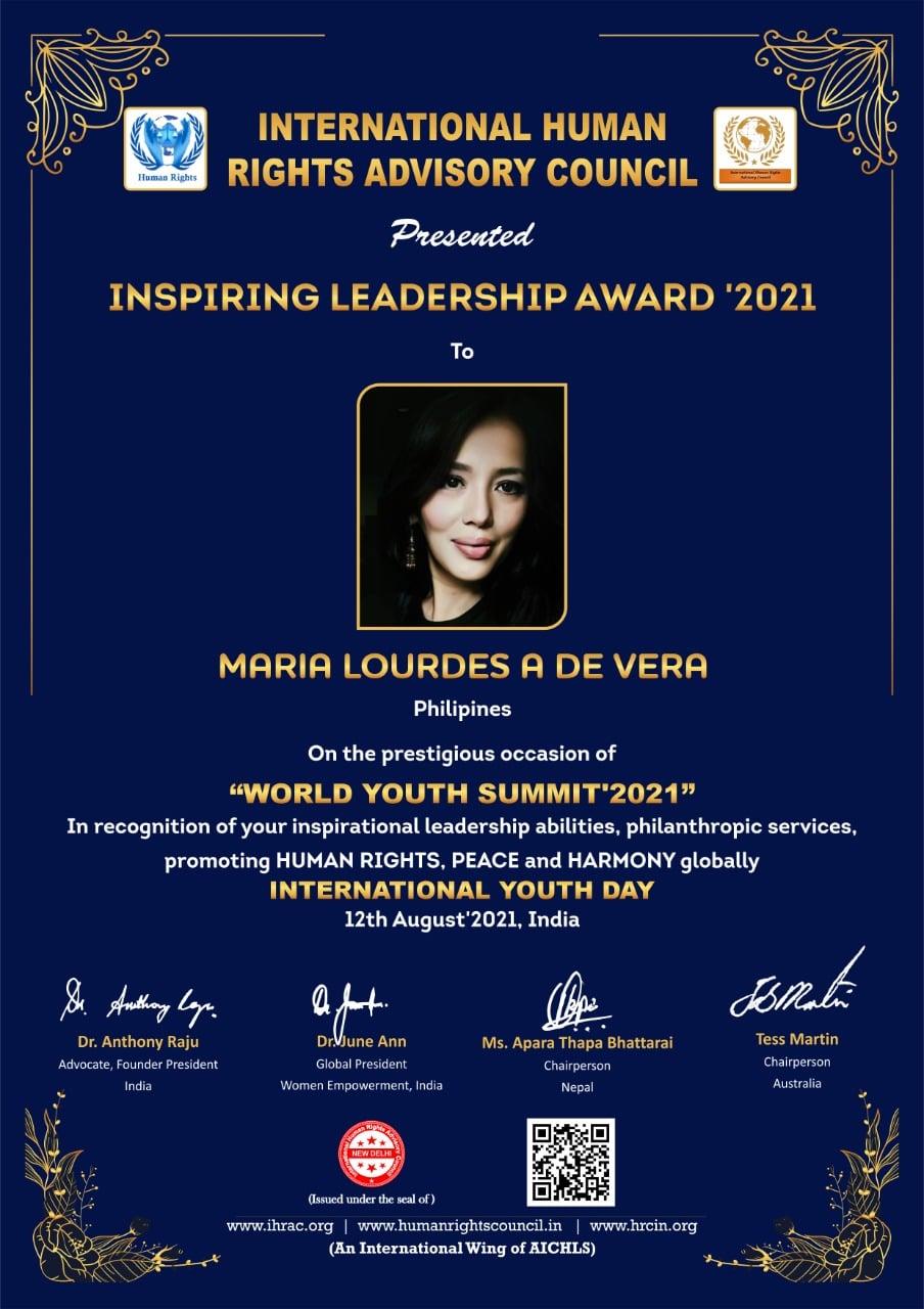 Inspiring Leadership Award 2021, World summit 2021, India